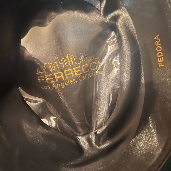 Ferrecci Green Wool Fedora Hat With Red Feather Accent Stylish Formal Design For - Picture 4 of 16